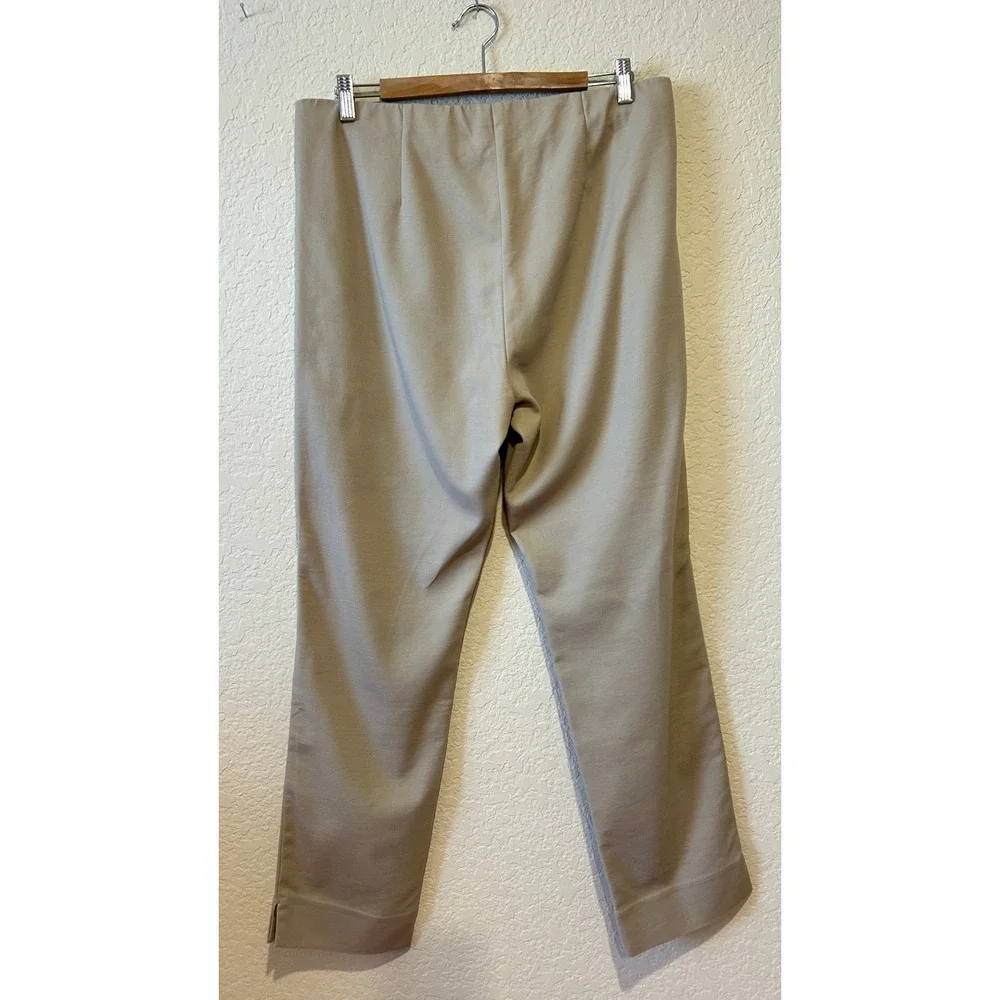 J. Jill Career Pants Sz 14 Tan Essential Cotton-Stretch Side Zip Khaki